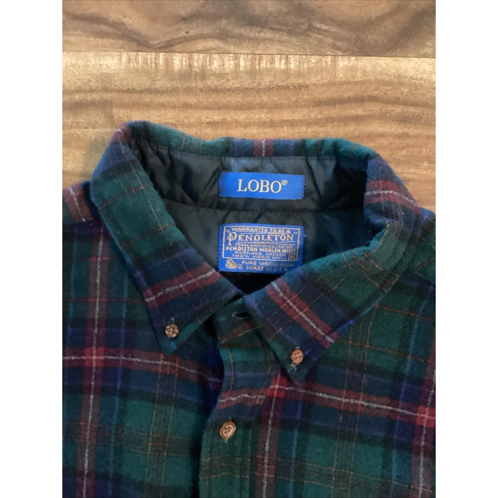 VTG Men's Pendleton Virgin Wool Lobo Button Down Shirt Multicolor Plaid Size XL - Picture 2 of 5